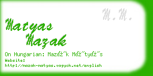 matyas mazak business card